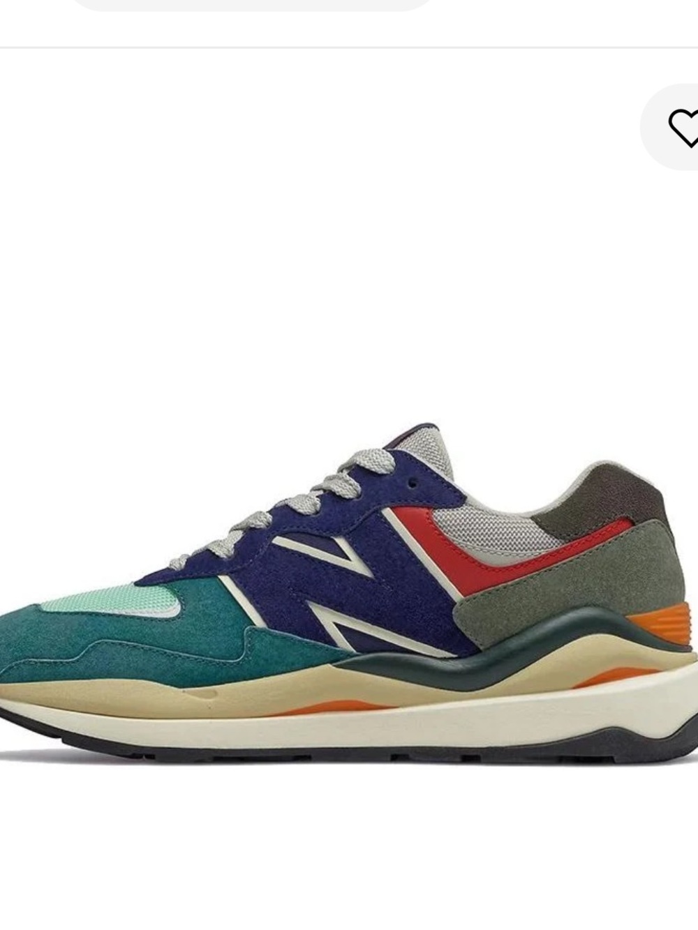 New Balance 57/40 Multi-Color Suede & Mesh Sneaker - Teal, Blue & Olive Sz 5.5